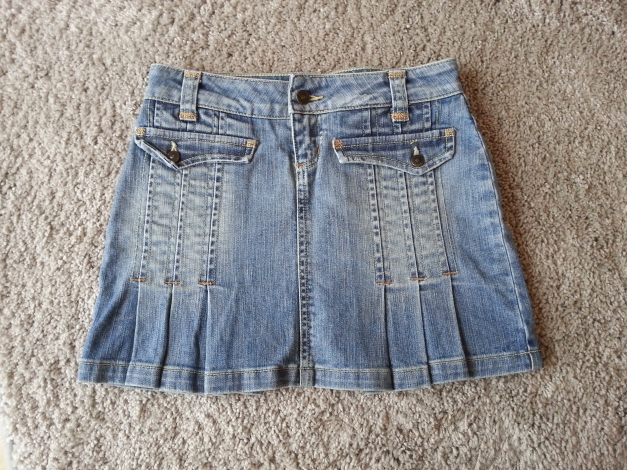 Süßer Early 20 Minirock Falten Jeans Rock XS