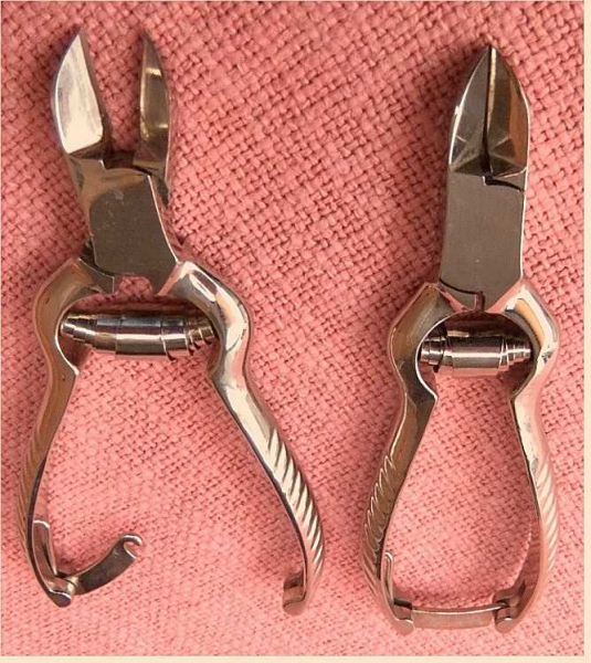 2 x Nagelzange von Mörser Solingen - 13 cm Länge, vernickelt 