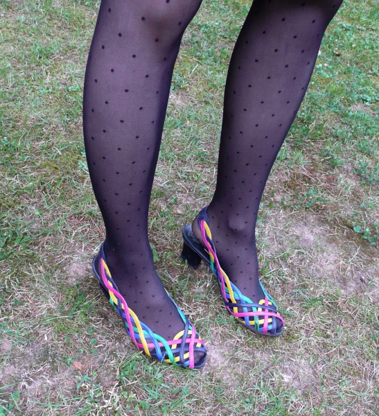 Bally 80er Vintage Peeptoes Slingbacks Sandaletten Gr. 36 bunt