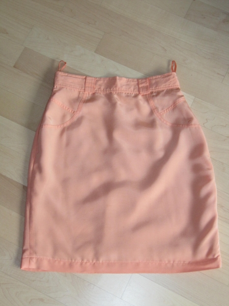 APRICOT LACHS HIGHT WAIST ROCK MIT VISKOSE VINTAGE PASTELL HELL ORANGE