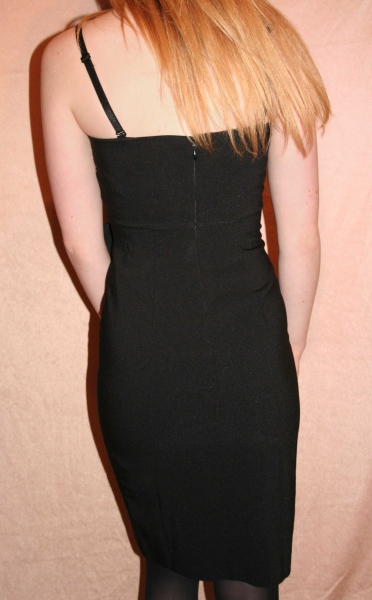 Abendkleid in schwarz, Pailletten in silber, Größe XS