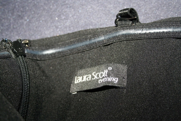 Abendkleid in schwarz, Pailletten in silber, Größe XS