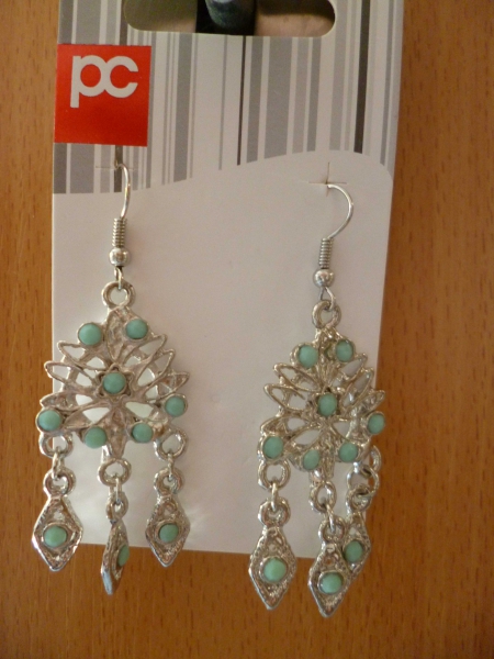 Ohrhänger mit türkisen Stein. Modeschmuck. / P&C 