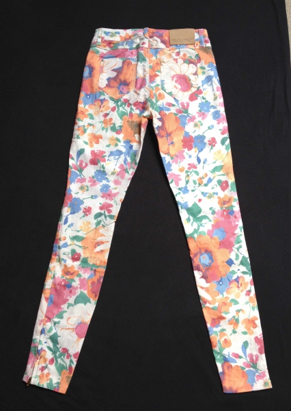Zara Floral Skinny Röhren Hose Blüten Print XS 34 Blogger
