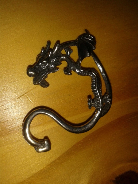 Drachenohrring Antiksilber farben