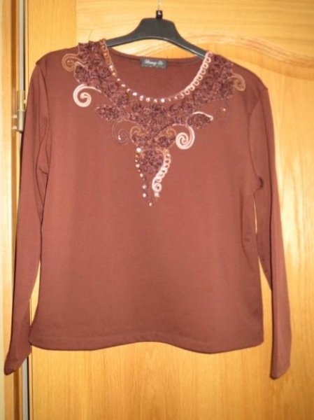 Oberteil(sehr schick),braun,Langarm,verziert