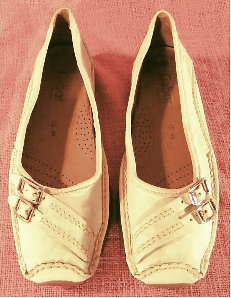 Damen-Schuhe von Gabor -  Slipper / Ballerina - Wildleder - altweiß - Größe 5