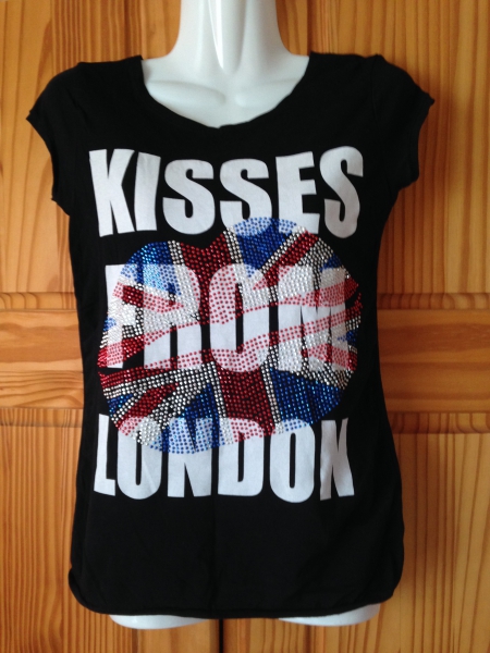 cooles Fishbone Tshirt, Glitzer T Shirt, Steine