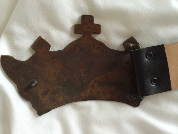 Gürtelschnalle Krone Strass Glitzer Bronze Gold Antik