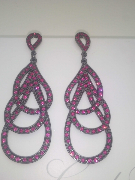 Pinke Strassohrringe