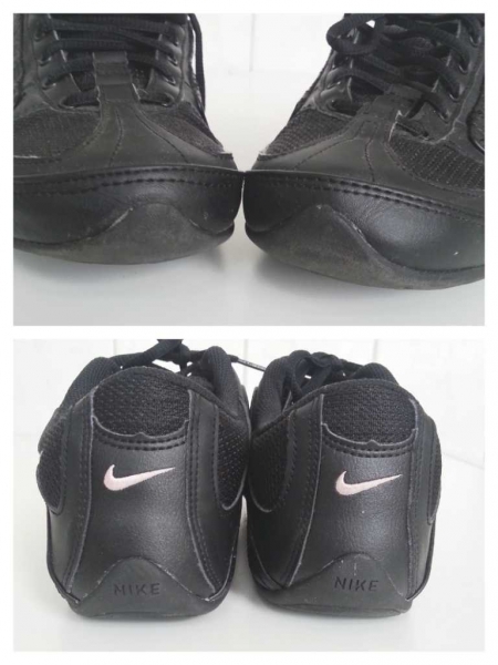Nike schwarze Sport-/ Trainings- und Tennisschuhe mit rosafarbenem Nike-Abzeichen Gr. 37,5
