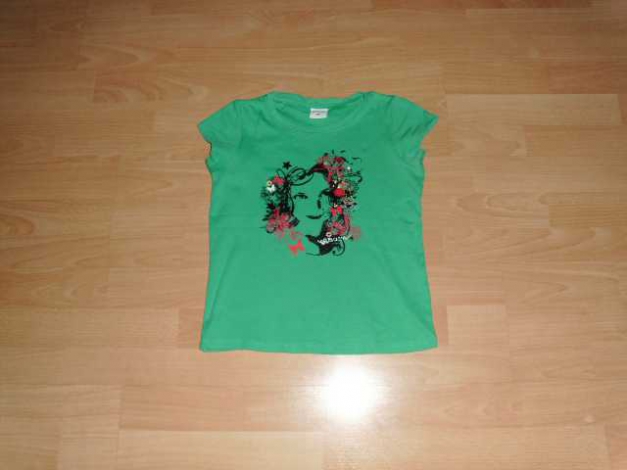 T-Shirt von Pocopiano, grün mit Motiv, Gr. 140