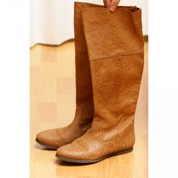 Topshop Stiefel Lederstiefel beige braun