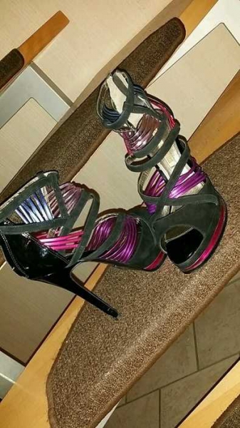 Buffalo Highheels schwarz/lila/pink/blau