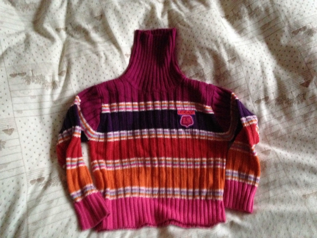 strickpulli, gestreift, Rolli,