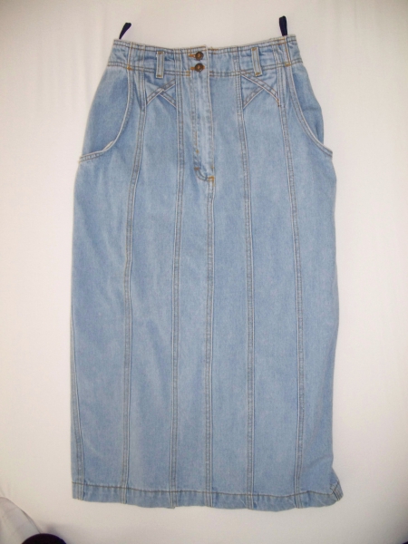 VINTAGE// Jeansrock hellblau (midi/ highwaist) von *Together*