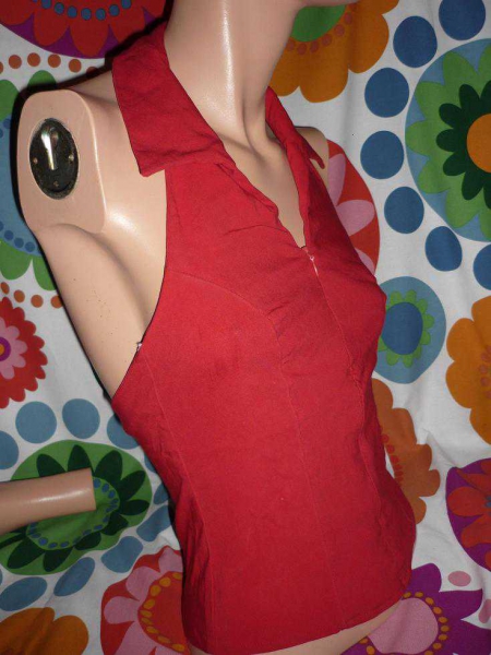 Neckholder Top * XS 32 34 36 * weste shirt strech sexy