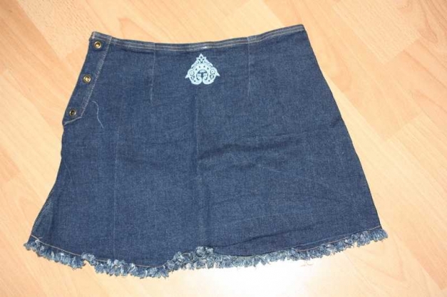 Süßer Jeans Strand Rock, m. Fransen, super zum Bikini, Gr. 34/36