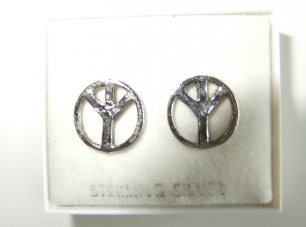Ohrstecker Ohringe PEACE Frieden Rune Silber 