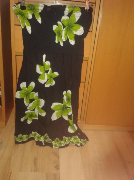 trägerloses strand sommer kleid Grün Schwarz blumen