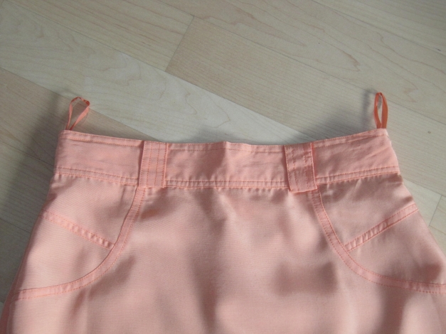 APRICOT LACHS HIGHT WAIST ROCK MIT VISKOSE VINTAGE PASTELL HELL ORANGE