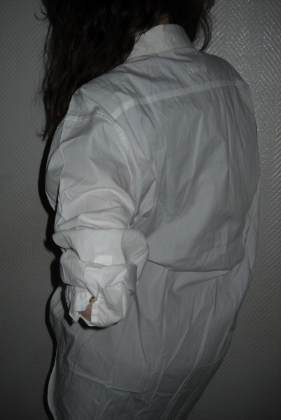 Vintage Boyfriend Long Bluse Hemd Shirt weiß creme Oversized Tunika gesmogt XS S M L 34 36 38 40