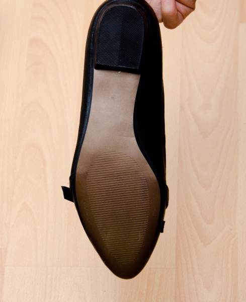 flache schwarze Halb Schuhe Leder 39