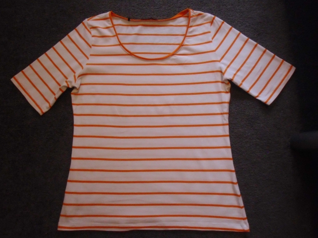 gestreiftes Shirt weiß orange