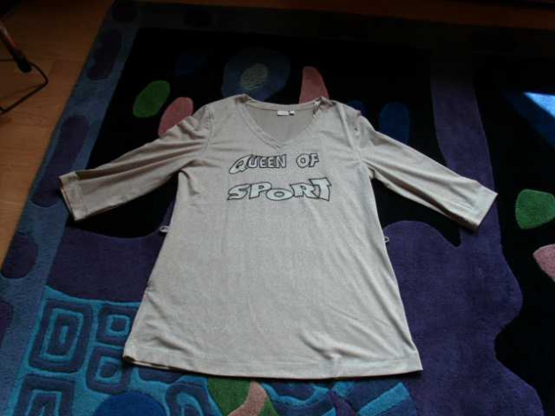 Langarmshirt von Infinity, hellbeige mit Motiv, Gr. 46