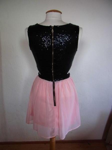 Cutout Abiballkleid mit Chiffon und Pailetten XS S 34 36