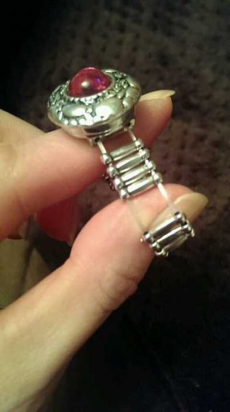 Ring flexibel silber pink