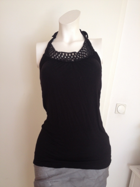Neckholdertop/Partytop von H&M (schwarz, Spitze, Häkel)