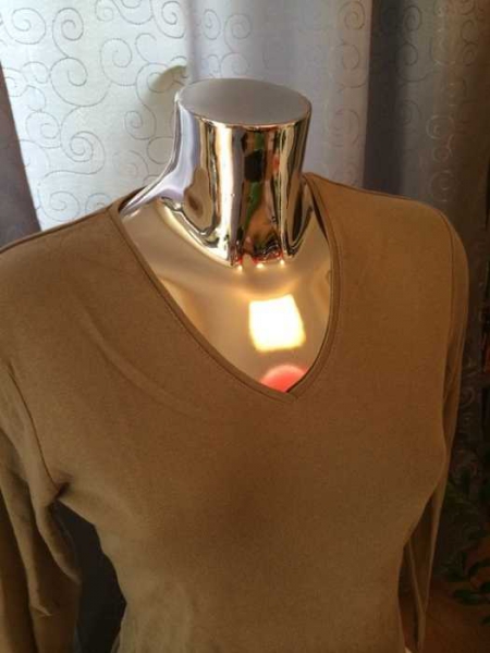  Basic Sweatshirt Longshirt Longsleeve in khaki