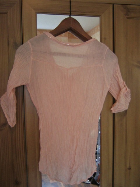 Crinkle Shirt Pailetten apricot