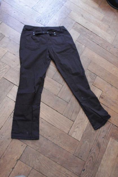 braun schwarz gestreifte Hose von Esprit
