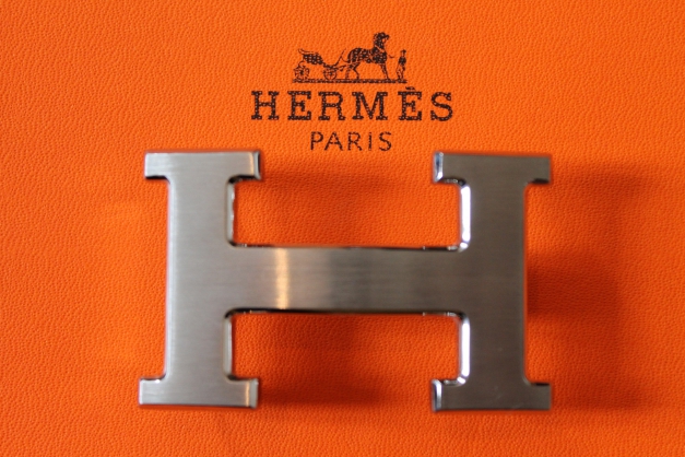 Hermes Gürtel, *wie NEU*, original, 32mm, Gr. 100, 115cm, Togo Leder Schwarz Braun, Paladium Silber Schnalle gebürstet
