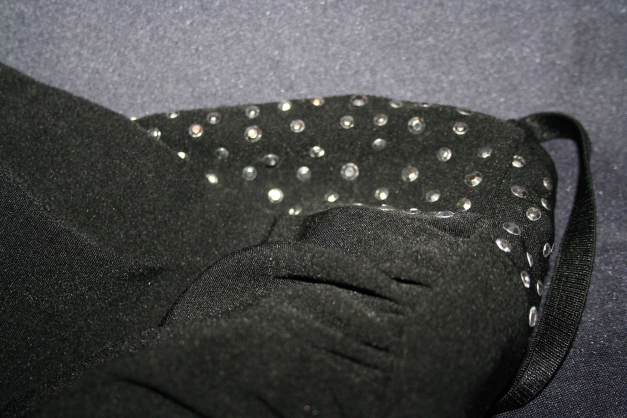 Abendkleid in schwarz, Pailletten in silber, Größe XS