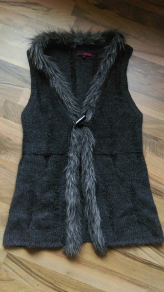 Graue lange Strickweste von Tom Tailor