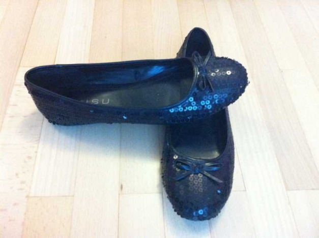 schwarze Pailletten Ballerinas
