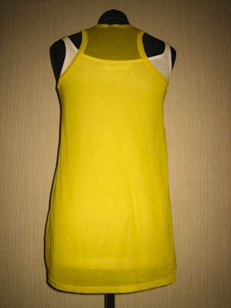 H&M oversized Shirt lang Ringerrücken Longshirt transparent Muskelshirt Gelb XS S 32 34 36