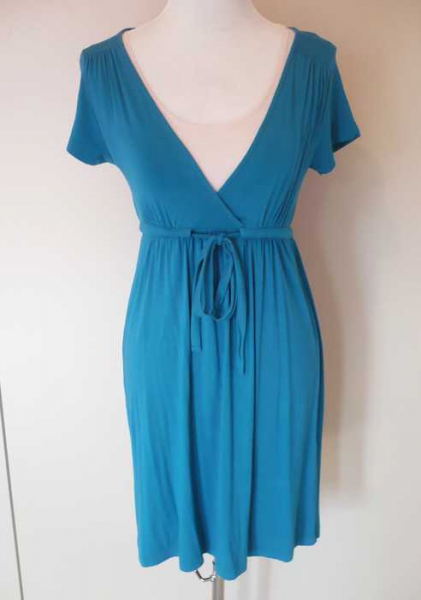 Schönes H&M Viskose Wickel Kleid Petrol XS S 34 36