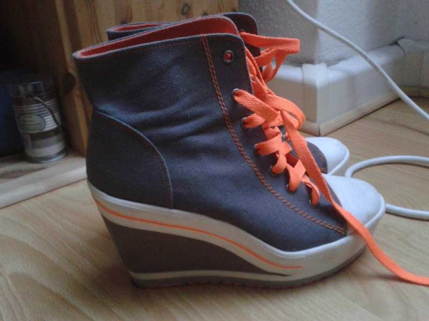 grau orange Stiefeletten