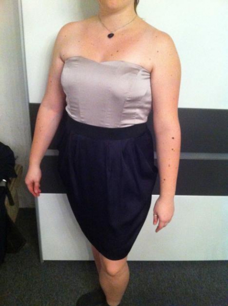 Schickes Party Kleid, Ocker, schwarz