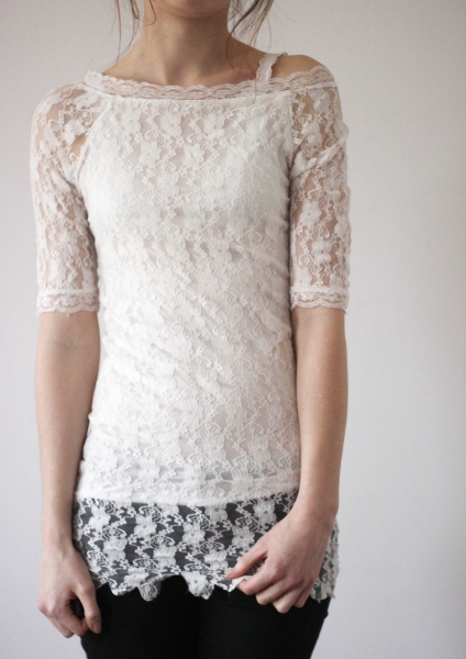 Longshirt Spitzenshirt 