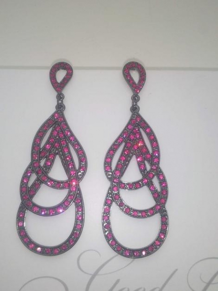 Pinke Strassohrringe