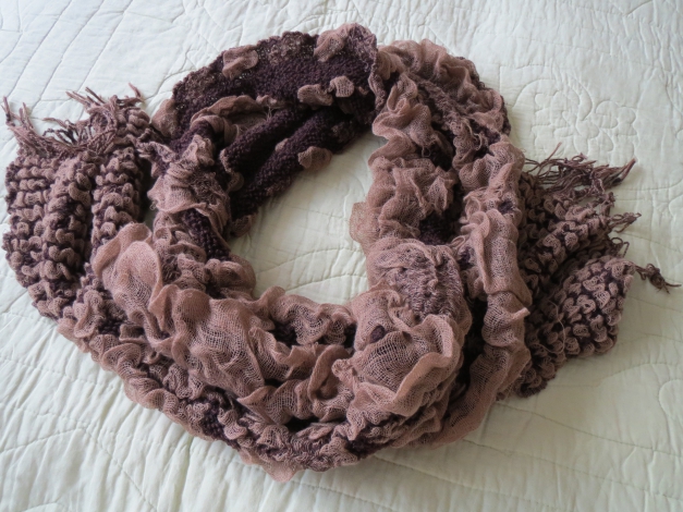 Schal, braun-beige, lang