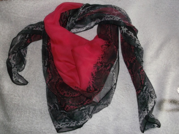 Tuch/ Schal pink, schwarz