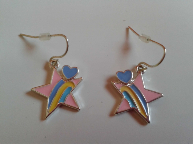 Süße Sterne mit Herzchen Ohrringe