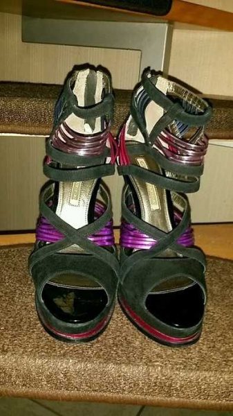 Buffalo Highheels schwarz/lila/pink/blau