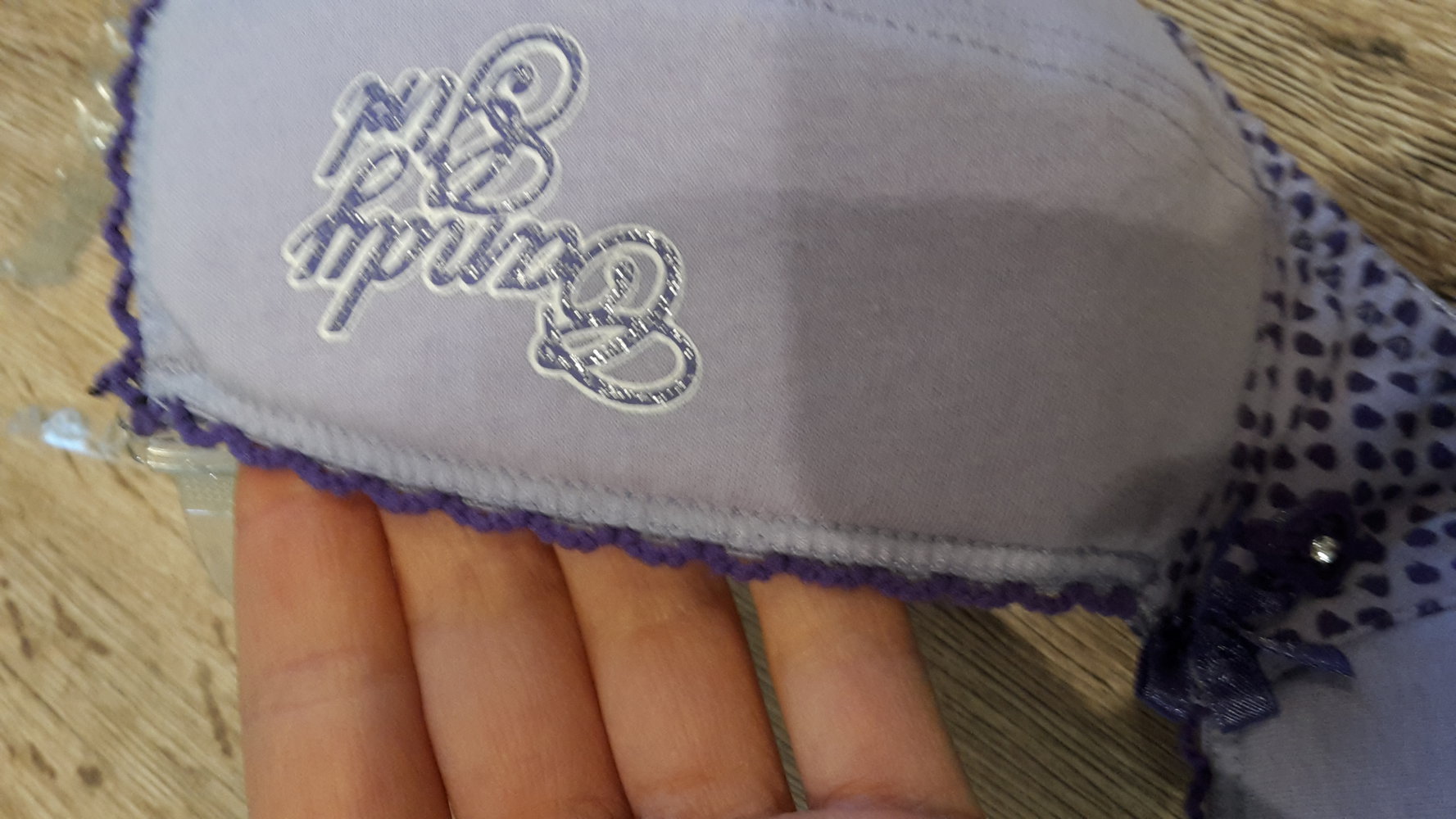 BH Gr. 70/A lila violett Punkte transparente Träger Herzchen Candy Girl